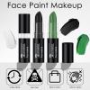 FREEORR 3 Colors White Black Green Face Body Paint Stick, Eye Black Lipstick Face Paint for Baseball/Football/Halloween/Costume Parties Accessories Vampire/Witch/Clown Makeup Face& Body Paint view 4