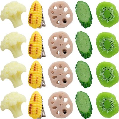 Beaupretty 20pcs Cute Fruit and Vegetable Hair Clips Lightweight Hairpins for Women Adorable Design for Long and Hair for Daily Wear and Accessories