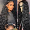 Wear and Go Glueless Wigs Human Hair Pre Plucked Pre Cut 24 Inch Deep Wave 5x5 HD Lace Closure Wigs Human Hair 200 Density with Baby Hair Deep Curly Wig for Black Women view 1