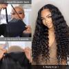 Wear and Go Glueless Wigs Human Hair Pre Plucked Pre Cut 24 Inch Deep Wave 5x5 HD Lace Closure Wigs Human Hair 200 Density with Baby Hair Deep Curly Wig for Black Women view 2