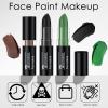FREEORR 3 Colors Black Brown Green Face Body Paint Stick, Eye Black Baseball Sticks Camo Face Paint for Baseball/Football/Halloween/CS/Hunting/SFX Makeup Cream Face& Body Paint Easy to Blend- view 4