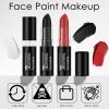 FREEORR 3 Colors White Black Red Face Body Paint Stick, Eye Black Lipstick Face Paint for Baseball/Football/Halloween Accessories Vampire/Witch/Clown Makeup Cream Face& Body Paint Easy to Blend view 4