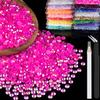 2500pcs 5mm Resin Rhinestones Bulk, Hot Pink AB Flatback Round Jelly Rhinestones Bedazzling Non Hotfix Crystal Gems Large Quantity Wholesale for DIY Crafts Clothes Tumblers Face Makeup Manicure view 1