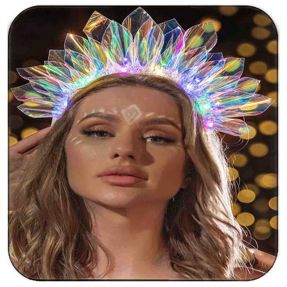 DRESBE Light Up Headband New Year LED Headbands NYE Glow Party Crown Hair Accessories for Women