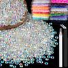 5000pcs 3mm Resin Rhinestones Bulk, Transparent AB Flatback Round Jelly Rhinestones Bedazzling Non Hotfix Crystal Gems Large Quantity Wholesale for DIY Crafts Clothes Tumblers Face Makeup Manicure view 1