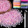 5000pcs 2mm Resin Rhinestones Bulk, Light Pink AB Flatback Round Jelly Rhinestones Bedazzling Non Hotfix Crystal Gems Large Quantity Wholesale for DIY Crafts Clothes Tumblers Face Makeup Manicure view 1