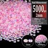 5000pcs 2mm Resin Rhinestones Bulk, Light Pink AB Flatback Round Jelly Rhinestones Bedazzling Non Hotfix Crystal Gems Large Quantity Wholesale for DIY Crafts Clothes Tumblers Face Makeup Manicure view 2
