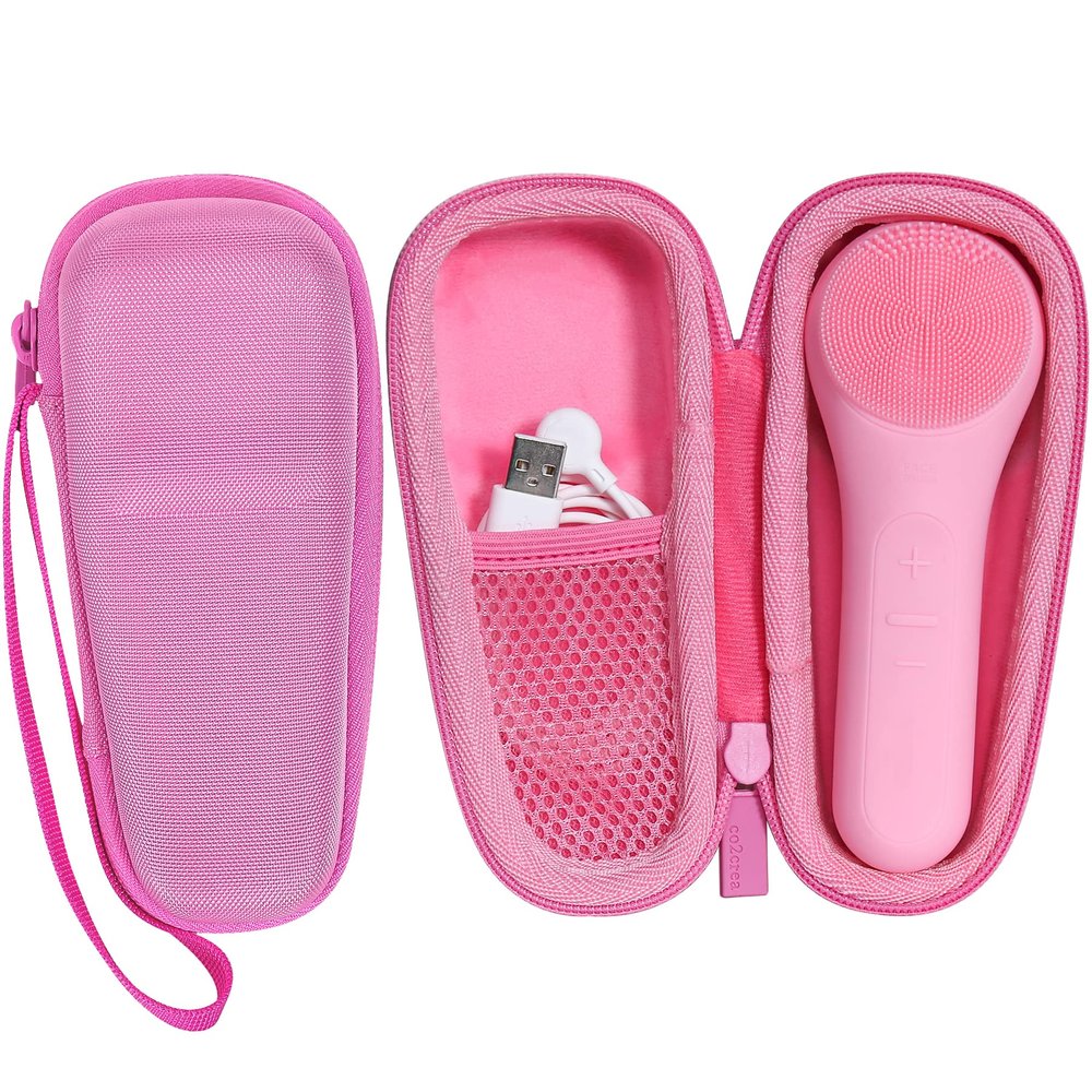 co2CREA Hard Carrying Case Compatible with NgraCoola CLIE 2 1 Sonic Facial Cleansing Brush (Pink)