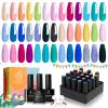beetles Gel Polish Nail Set 20 Colors Fantasyland Collection with 500 Pcs Pre Shaped Short Oval Clear Full Cover False Nails view 3