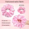 CEELGON Large Silk Satin Scrunchies for Women Big Scrunchies Jumbo Satin Hair Ties Oversized Hair Scrunchies for Thick Curly Hair Pack of 6 (Pink) view 2