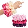 CEELGON Large Silk Satin Scrunchies for Women Big Scrunchies Jumbo Satin Hair Ties Oversized Hair Scrunchies for Thick Curly Hair Pack of 6 (Pink) view 4