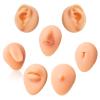 7PC Soft Silicone Piercing Model with Acrylic Stand, Reusable Acupuncture Piercing Practice Body Parts, 3D Flexible Ear Mold Fake Nose for Jewelry Display Medical Teaching Props view 1