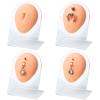 7PC Soft Silicone Piercing Model with Acrylic Stand, Reusable Acupuncture Piercing Practice Body Parts, 3D Flexible Ear Mold Fake Nose for Jewelry Display Medical Teaching Props view 3