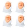 7PC Soft Silicone Piercing Model with Acrylic Stand, Reusable Acupuncture Piercing Practice Body Parts, 3D Flexible Ear Mold Fake Nose for Jewelry Display Medical Teaching Props view 4