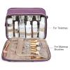 BAGSMART Large Toiletry Bag, Travel Makeup Organizer Water-resistant Makeup Cosmetic Bag Travel Bag for Accessories, Shampoo, Full Sized Container, Toiletries (Purple, Medium) view 3