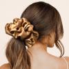 CEELGON Large Silk Satin Scrunchies for Women Big Scrunchies Jumbo Satin Hair Ties Oversized Hair Scrunchies for Thick Curly Hair Pack of 6 (Black,Champagne,Brown,Gold) view 3