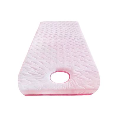 Square/Round/Trapezoidal Head Lash Bed Cushion Memory Foam,Spa Bed Mattress Topper,Plush Pad for Massage Table,with Face Breathing Hole & Elastic Straps,Soft Comfortable,Pink 3cm,R 60x180cm