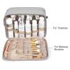 BAGSMART Toiletry Bag for Women, Large Toiletry Bag Water-resistant Makeup Cosmetic Organizer Bag for Accessories, Shampoo, Full Sized Container, Toiletries, (Large,Grey) view 2