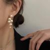 Sttiafay Boho Pearl Drop Earrings Long Pearl Tassel Earrings Gold Cluster Pearl Stud Earrings Bridal Pearl Earrings Wedding Earrings Jewelry for Women view 3
