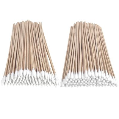 Eyxformula 200 Pcs 6 Inch Long Cotton Swabs with Bamboo Sticks, 100 Round Tip & 100 Precision Tips Gun Cleaning Cotton Swabs, Ideal for Cleaning Firearms, Dog Ears & Hard-to-reach Areas, Makeup, Craft