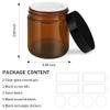4 oz Glass Jars with Lids, 2 Pack Amber Jars with Lids & Inner Liners, Wide Mouth | Glass Black Mason Jars for Cream, Lotion, Honey, Jam, Jelly | Kitchen & Home view 3