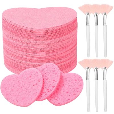 60-Count Compressed Facial, Cellulose Face Fan Fan Mask Applicator Face Cleansing Supplies