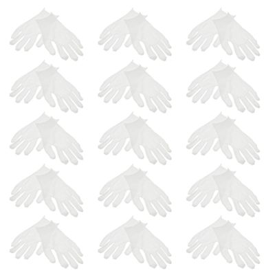 Beavorty Honey 15 Pairs White Stretchable Cloth for Dry Hands Moisturizing Overnight for Dry Skin Women