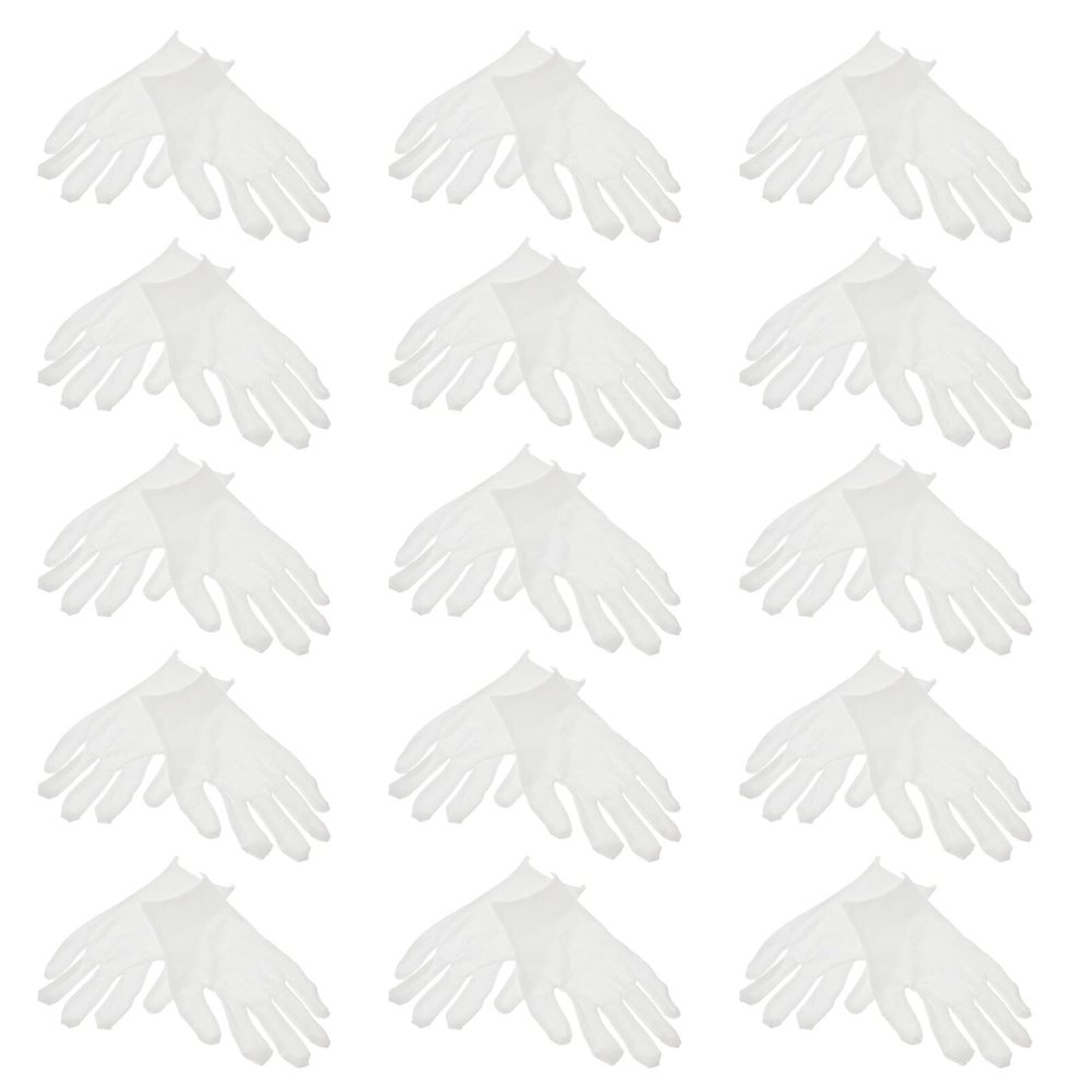 Beavorty Honey 15 Pairs White Stretchable Cloth for Dry Hands Moisturizing Overnight for Dry Skin Women