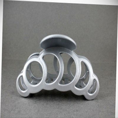 Perfect Hairstyle with Our Hair Accessories - Silver Hair Clip Plastic 3 5/8" Long Big Barrette Claw Clamp Circle Chain Link Fashionable Hair Accessory Hair Jewelry Accessories for Lady Women