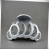 Perfect Hairstyle with Our Hair Accessories - Silver Hair Clip Plastic 3 5/8" Long Big Barrette Claw Clamp Circle Chain Link Fashionable Hair Accessory Hair Jewelry Accessories for Lady Women view 1