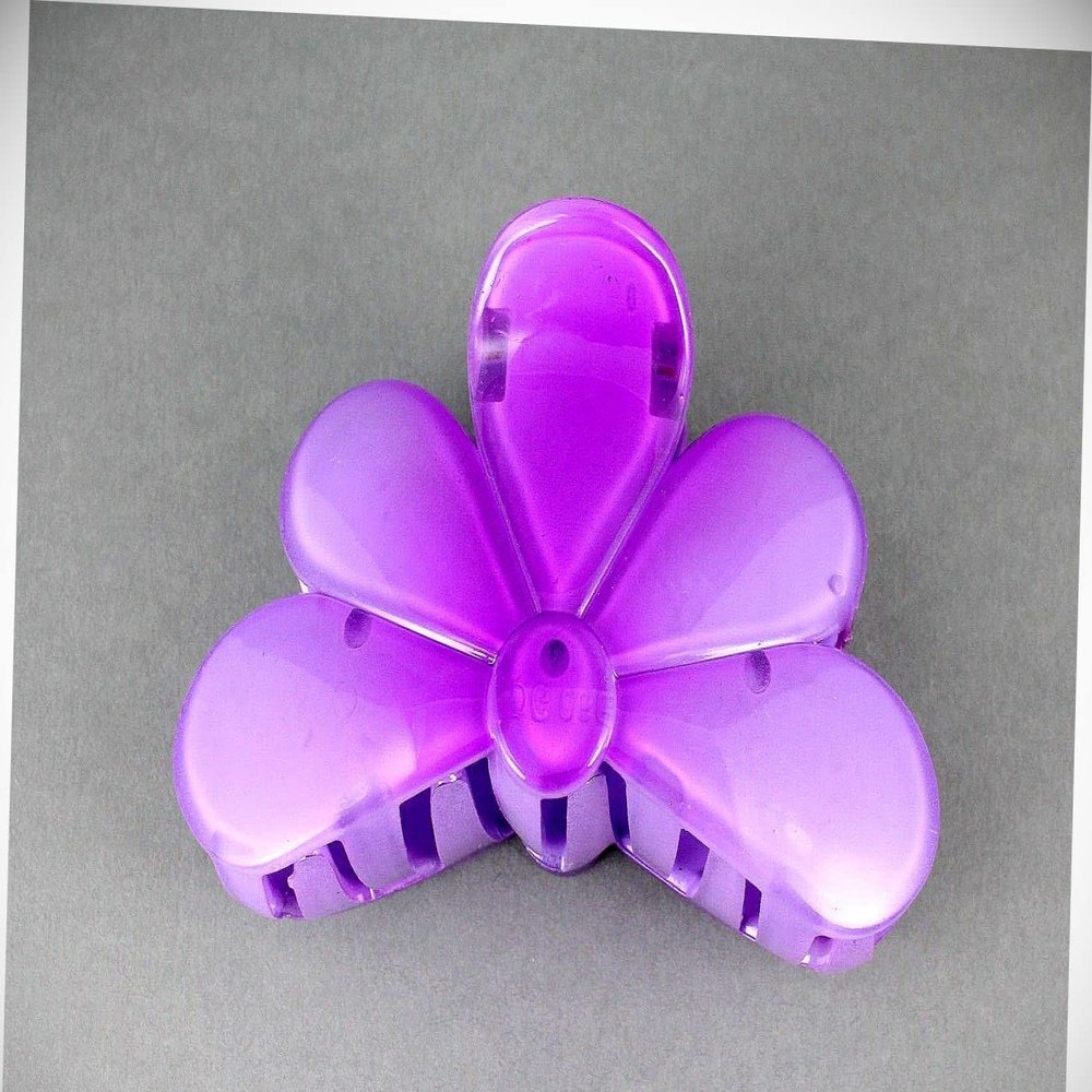 Perfect Hairstyle with Our Hair Accessories - Purple Hair Clip Flower Barrette Jaw Claw Clamp Clip Floral 3.25" Long Fashionable Hair Accessory Hair Jewelry Accessories for Lady Women