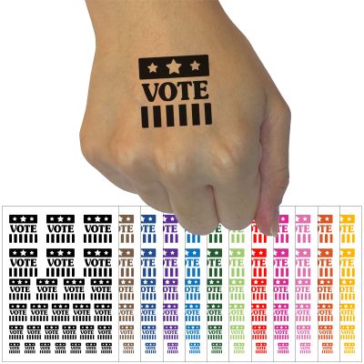 Vote Stars and Stripes Voting Patriotic Temporary Tattoo Water Resistant Fake Body Art Set Collection - Light Green (One Sheet)
