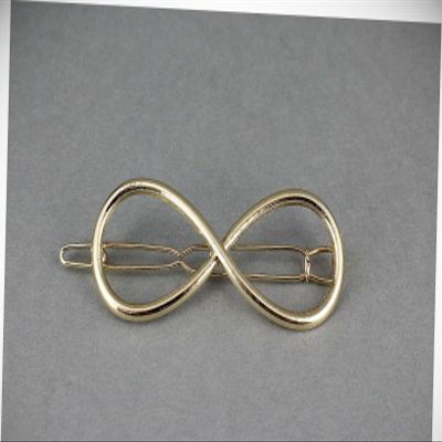Perfect Hairstyle with Our Hair Accessories - Gold Infinity Barrette Outline Shape Metal Hair Clip Barrette Shiny 2.25" Long Fashionable Hair Accessory Hair Jewelry Accessories for Lady Women