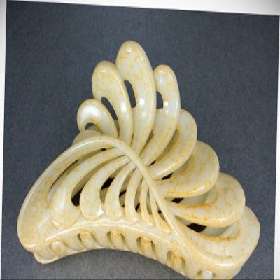 Perfect Hairstyle with Our Hair Accessories - Cream Marbled Plastic 5" Long Barrette Big Huge Hair Clip Claw Clamp Cut Out Fashionable Hair Accessory Hair Jewelry Accessories for Lady Women