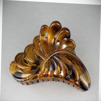 Perfect Hairstyle with Our Hair Accessories - Brown Dk Brown Plastic 4.75" Long Barrette Big Huge Hair Clip Claw Clamp Cutout Fashionable Hair Accessory Hair Jewelry Accessories for Lady Women