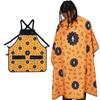 Bandana Barber Cape and Apron Set Bandana Haircutting Cape and Apron Snap Closure Hair Proof Water Proof (Orange Apron & Cape Combo) view 1
