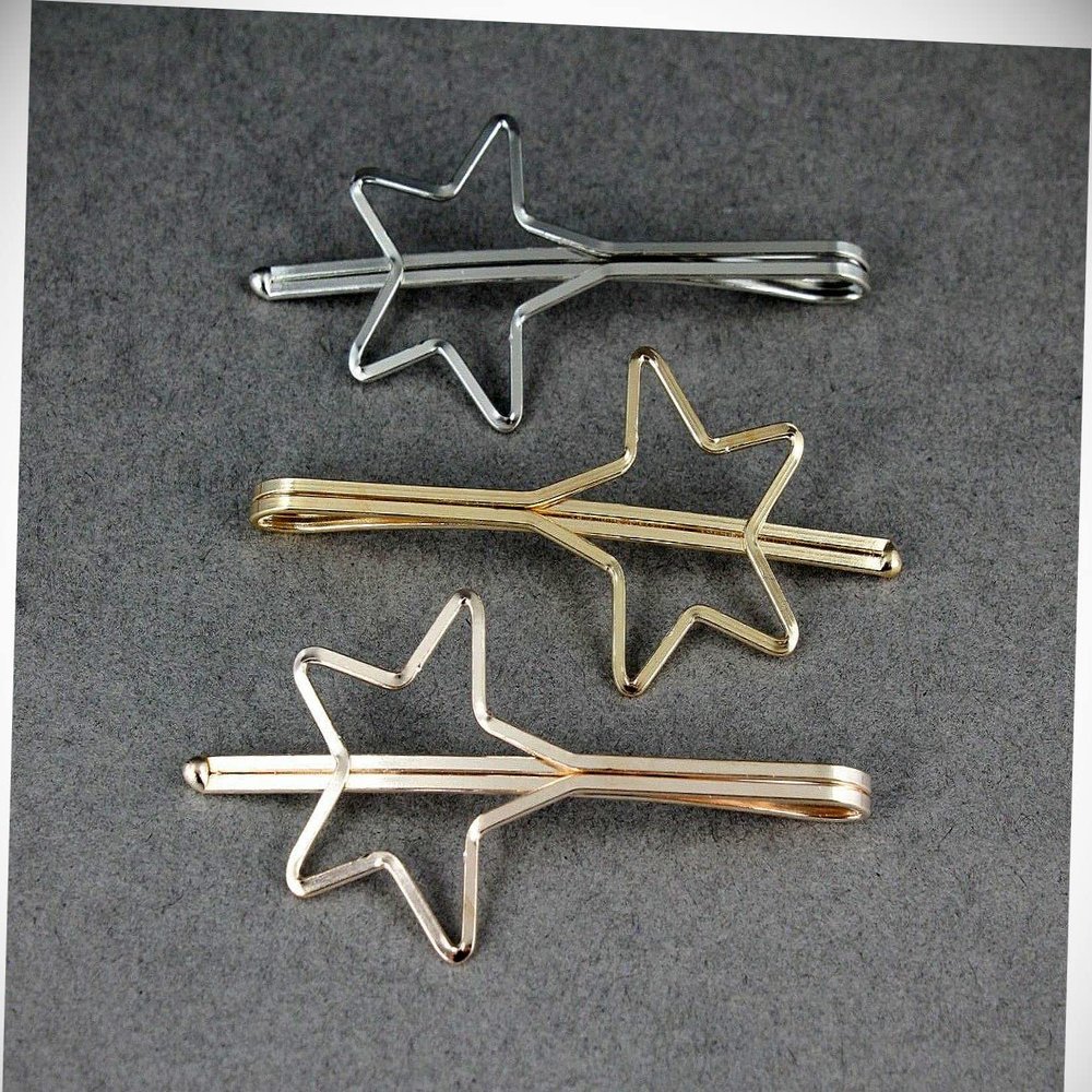 Perfect Hairstyle with Our Hair Accessories - Set 3 Gold Silver Rose Star Bobby Outline Bobbi Pins Clip Barrette Hairpin Fashionable Hair Accessory Hair Jewelry Accessories for Lady Women
