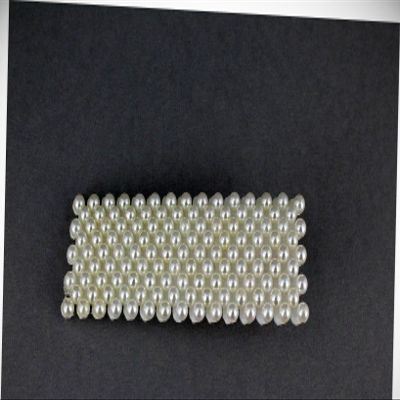 Perfect Hairstyle with Our Hair Accessories - Beaded Faux Pearl Alligator Clip Cream Beads Barrette Rectangle Hair 3.25" Long Fashionable Hair Accessory Hair Jewelry Accessories for Lady Women