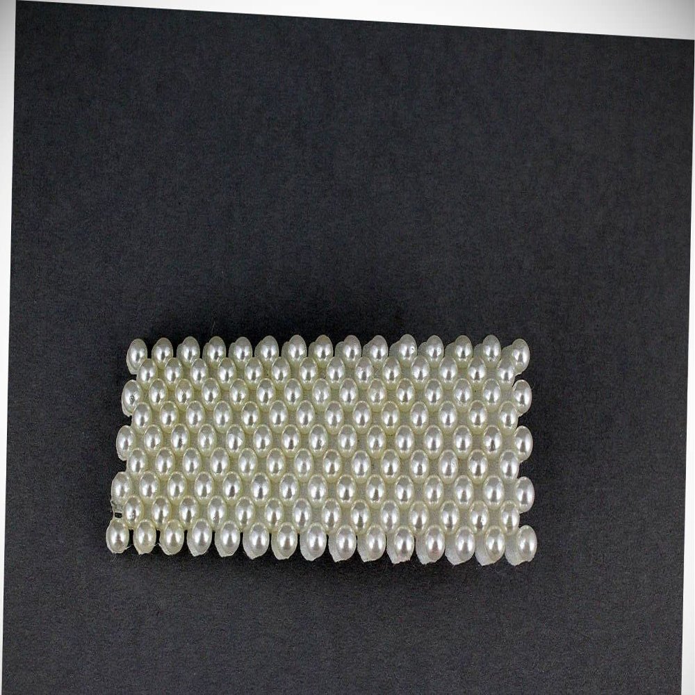 Perfect Hairstyle with Our Hair Accessories - Beaded Faux Pearl Alligator Clip Cream Beads Barrette Rectangle Hair 3.25" Long Fashionable Hair Accessory Hair Jewelry Accessories for Lady Women