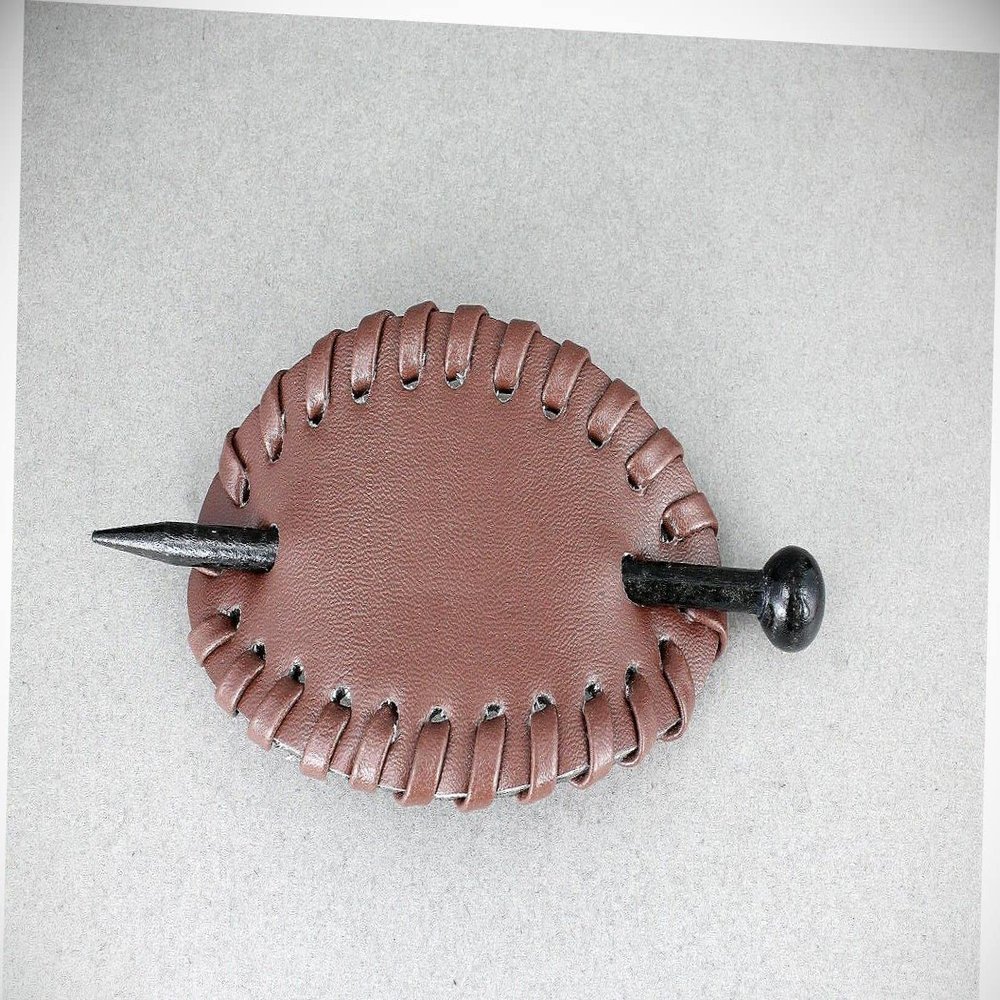 Perfect Hairstyle with Our Hair Accessories - Brown Faux Leather Slide Hair Pin Stick Barrette Accessory Hairpin Whip Stitched Fashionable Hair Accessory Hair Jewelry Accessories for Lady Women