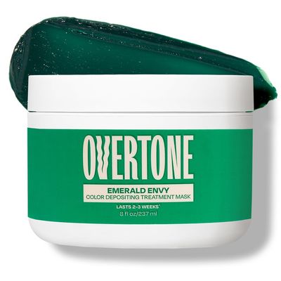 Overtone Color Depositing Semi-Permanent Hair Dye Conditioner - 8 oz For Natural & Color-Treated Hair, Moisturizing Shea Butter & Coconut Oil - Vegan & Cruelty-Free, Emerald Envy