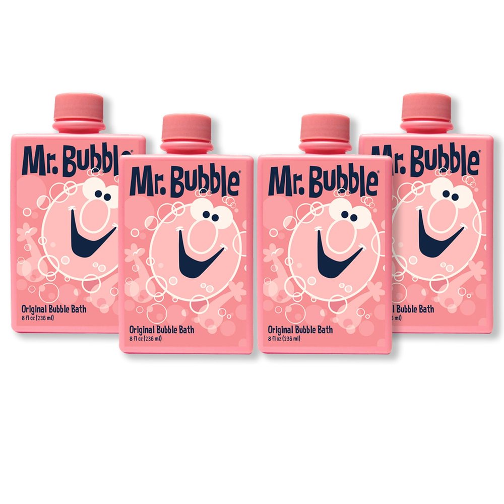 Mr. Bubble Original Bubble Bath, Bubblegum Scent, 8 oz Retro Bottle, 4-Pack