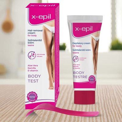 X-Epil  Hair Removal Cream  75ml - Non-Burning, Gentle Hair Remover for Sensitive Skin, Effective On Thick Hair - Made with Aloe Vera, Chamomile, and Vitamin