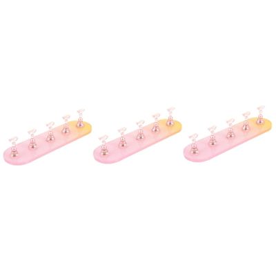Healeved 3sets French Manicure Kit Nail Art Practice Stand Magnetic Nail Display Stands Display Rack Decorative Holders