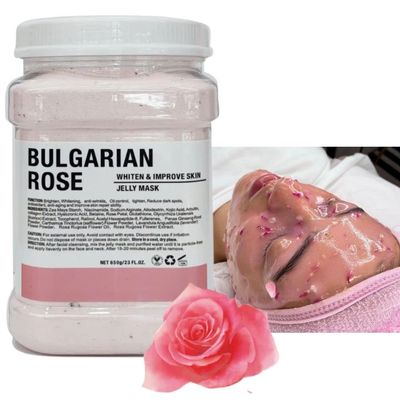 Elmia Jelly Face Mask for Facials - Bulgarian Rose Hydrating, Brightening & Nourishing | Professional Hydrojelly Masks | Vajacial Jelly Mask Powder | 23 Fl Oz Jar Face Mask Skin Care