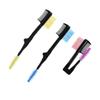 FRCOLOR 3pcs Foldable Eyebrow Comb Double-head Eyelash Comb and Curler Portable Design Yellow for Eyebrow Grooming and Eyelash Styling view 1