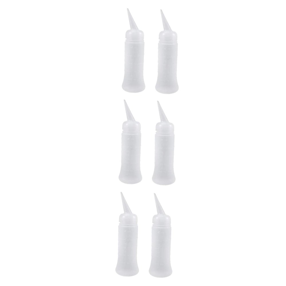 FOMIYES 6pcs Hair Cleaning Bottle Empty Salon Bottles Hair Dye Containers Measuring Applicator Plastic Empty Medicine Wash