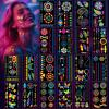 160 PCS Glow in The Dark Temporary Tattoos - Neon UV Blacklight Reactive Light Face Flash Tattoo Stickers,Festival Accessory Party Favors Supplies,Temp Great for EDM EDC Party Rave Parties 20 Sheet view 2
