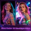 160 PCS Glow in The Dark Temporary Tattoos - Neon UV Blacklight Reactive Light Face Flash Tattoo Stickers,Festival Accessory Party Favors Supplies,Temp Great for EDM EDC Party Rave Parties 20 Sheet view 3