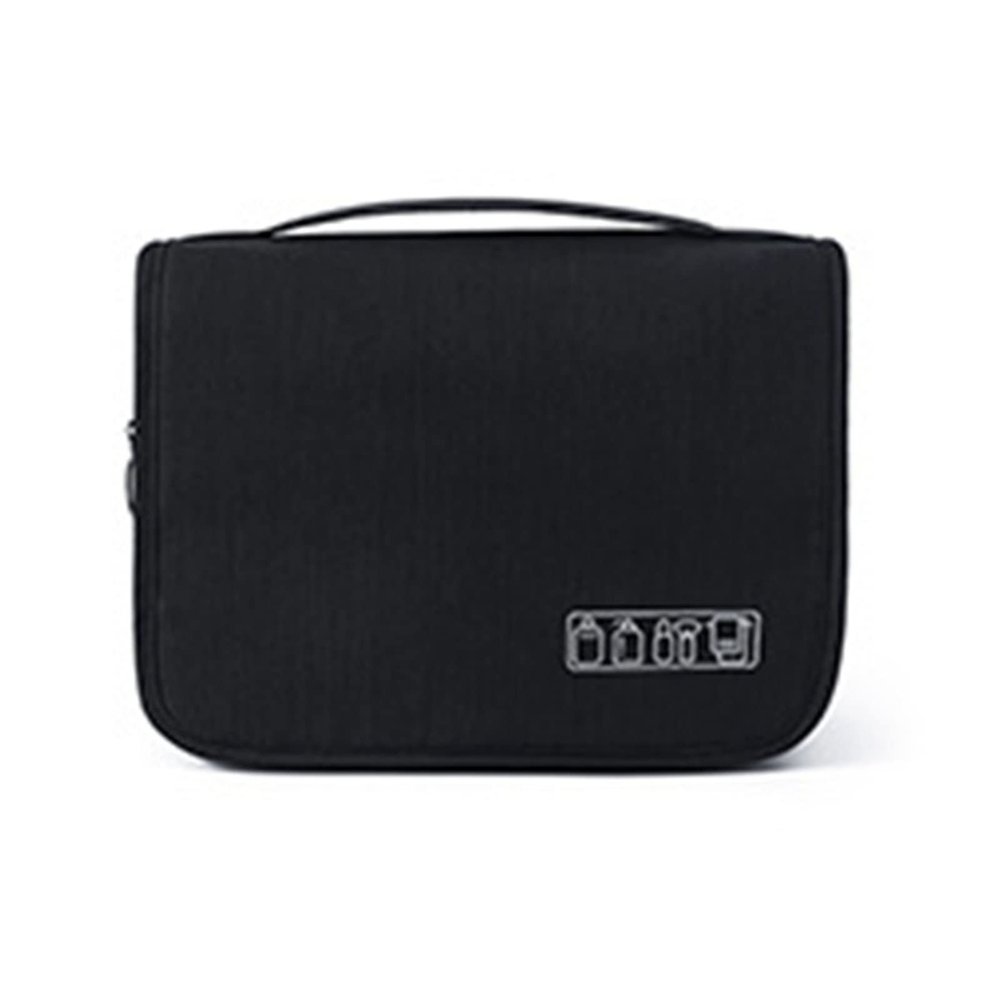 Black Travel Storage Bag with Hook Wet Dry Separation Large Capacity Hanging Toiletries Storage Bag for Travel Holiday